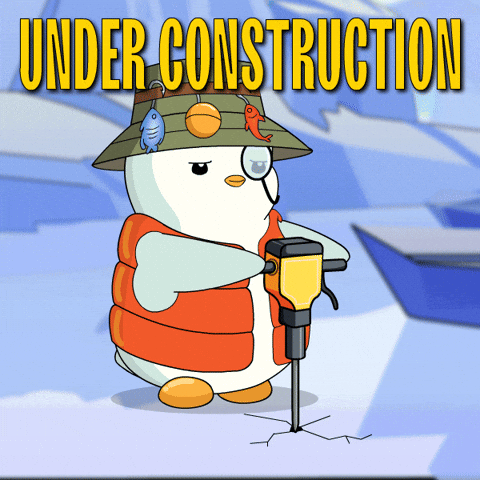 cartoon penguin with jackhammer