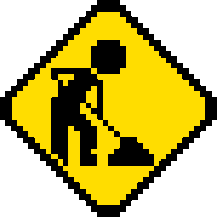 animated yellow construction sign